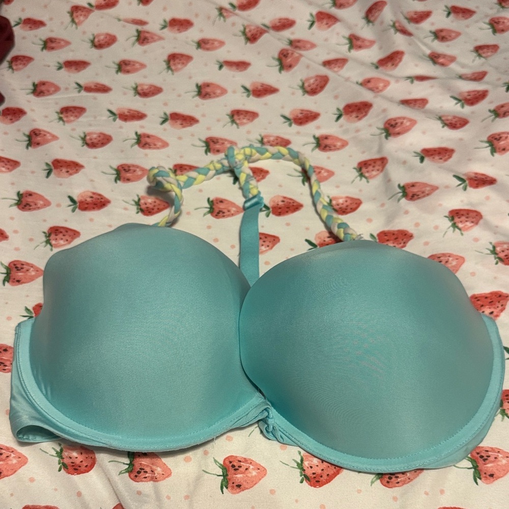 Victoria's Secret Light Aqua Bra with Braided Straps